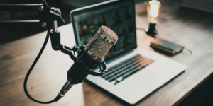 Microphone and laptop