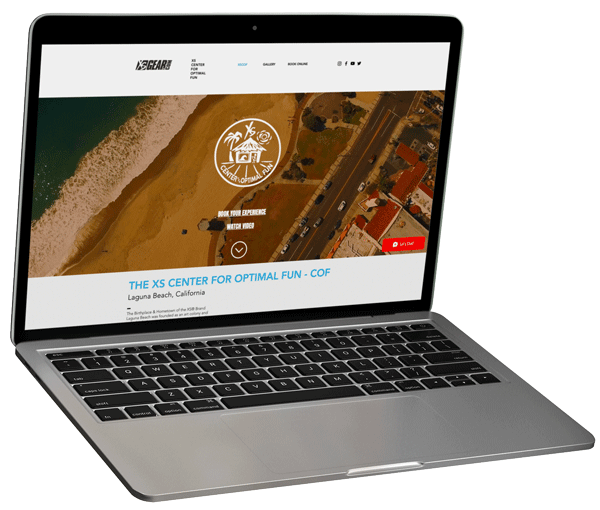 Laptop showing the landing page for the XS cof